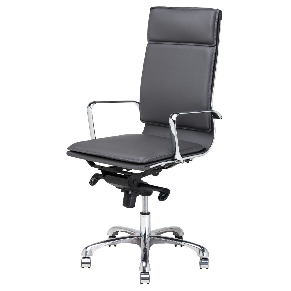 Carlo Grey Naugahyde Office Chair