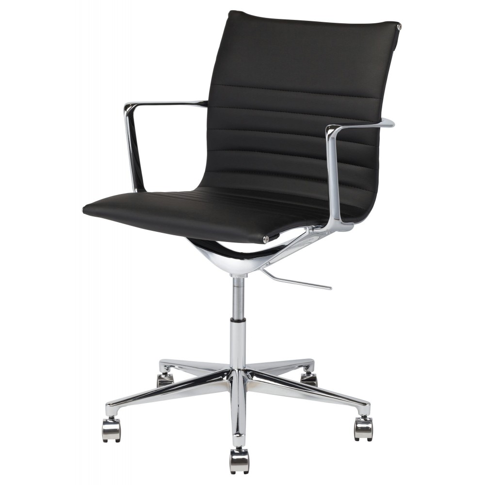 Antonio Black Naugahyde Office Chair