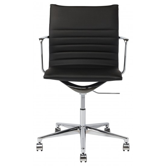 Antonio Black Naugahyde Office Chair