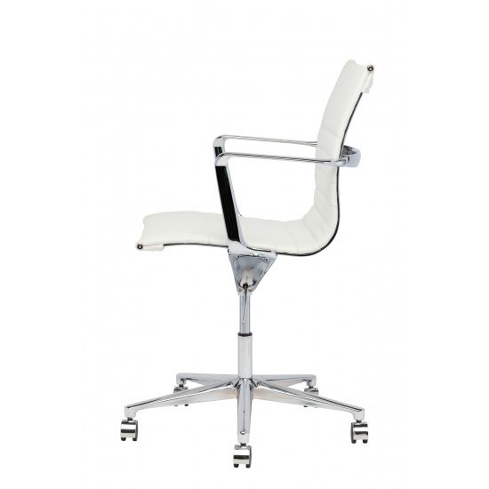 Antonio White Naugahyde Office Chair