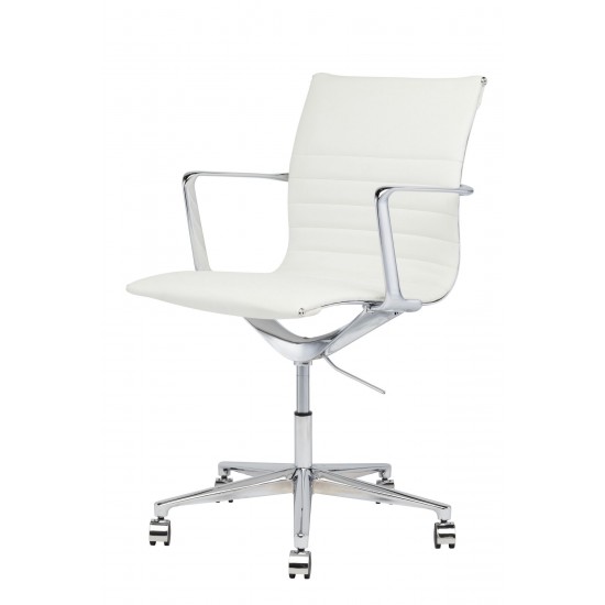 Antonio White Naugahyde Office Chair