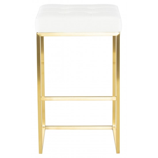 Chi White Naugahyde Bar Stool, HGMM154