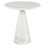 Claudio White Stone Side Table