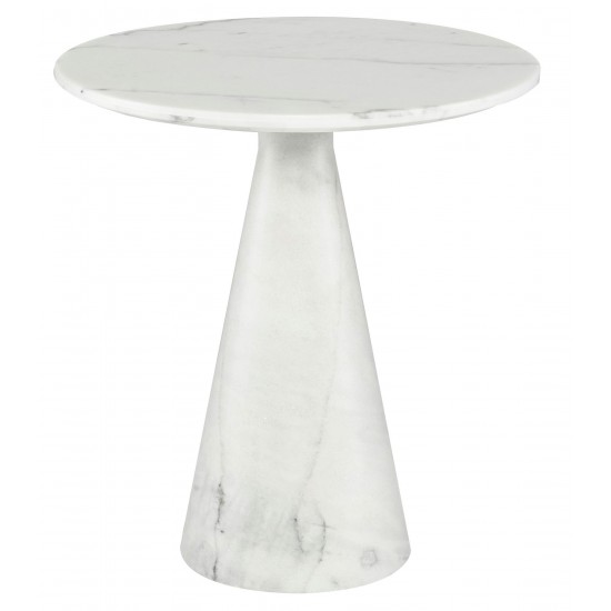 Claudio White Stone Side Table