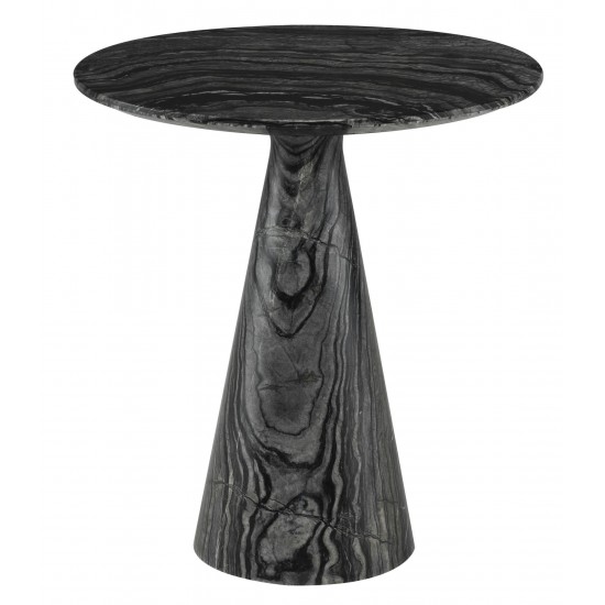 Claudio Black Wood Vein Stone Side Table