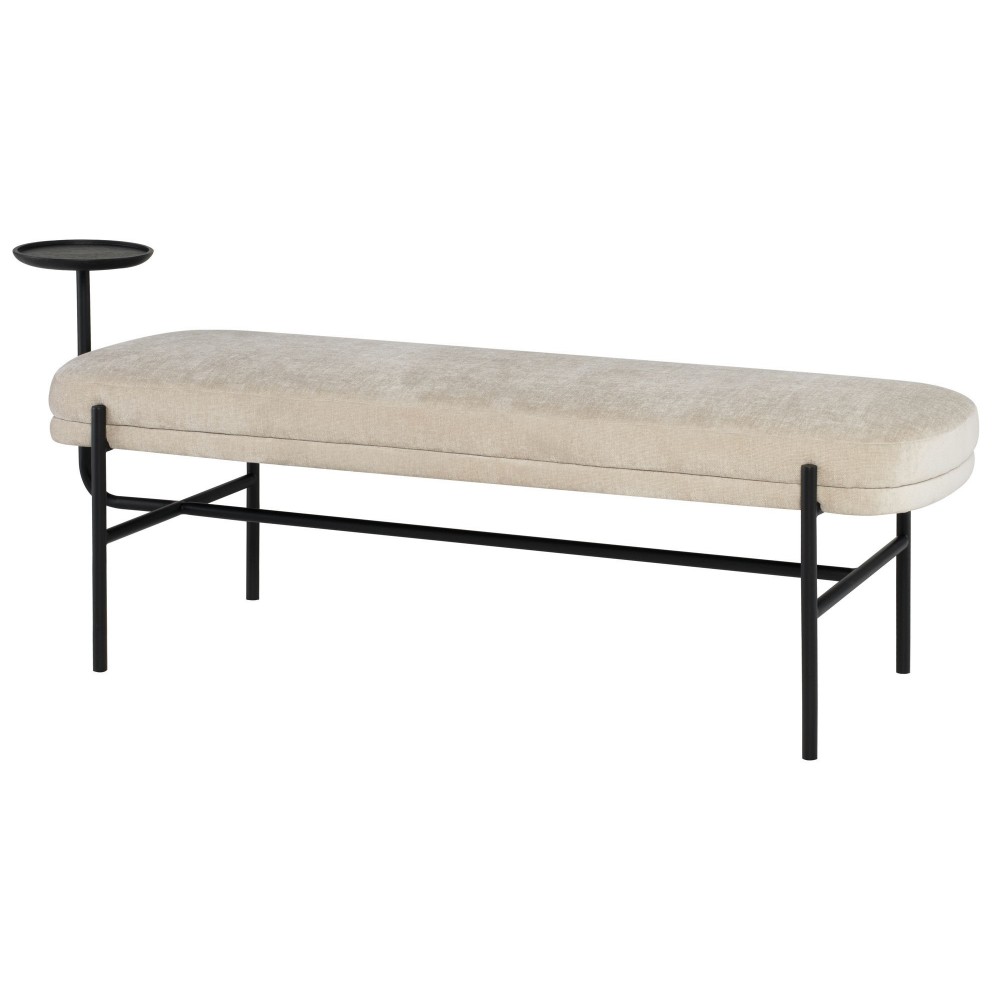 Inna Almond Fabric Occasional Bench