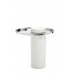 Pillar Silver Metal Side Table