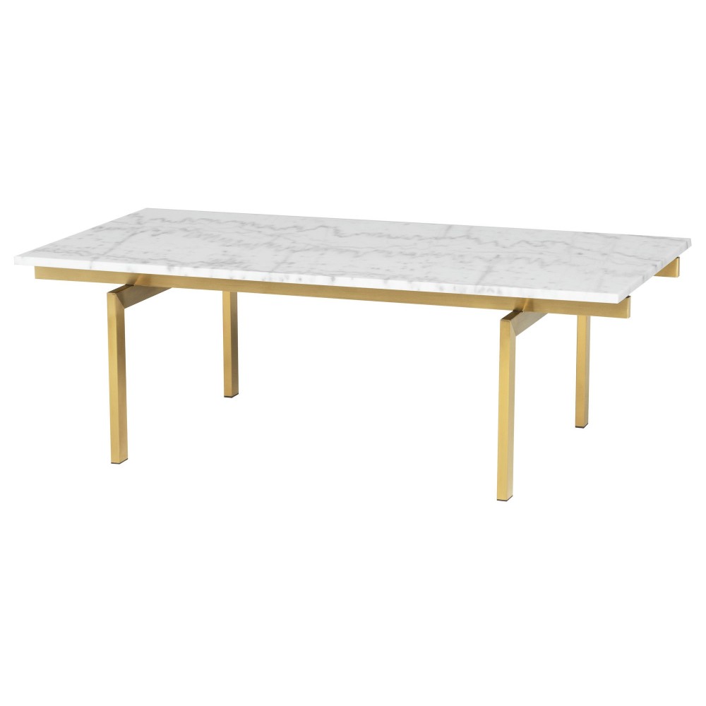 Louve White Stone Coffee Table, HGNA107