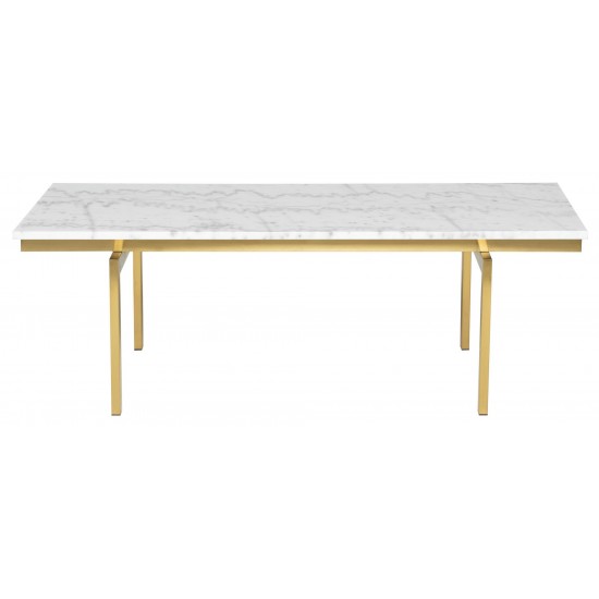 Louve White Stone Coffee Table, HGNA107