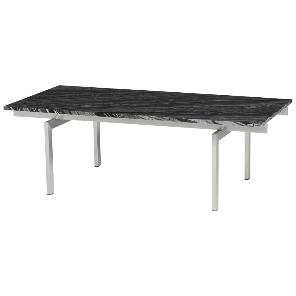 Louve Black Wood Vein Stone Coffee Table, HGNA115