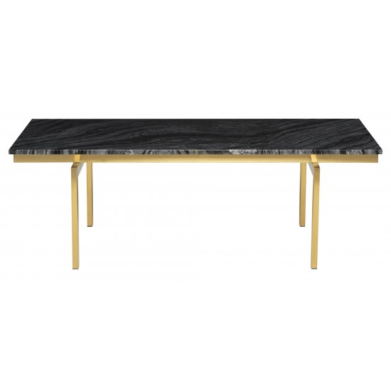 Louve Black Wood Vein Stone Coffee Table, HGNA116