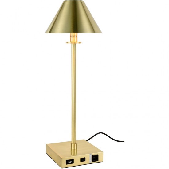 Elegant Decor Brio Collection 1-Light Brushed Brass Finish Table Lamp