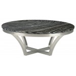 Aurora Black Wood Vein Stone Coffee Table, HGNA292