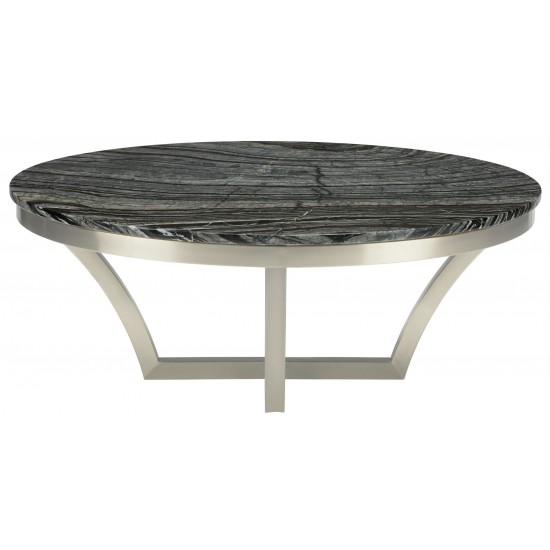 Aurora Black Wood Vein Stone Coffee Table, HGNA292