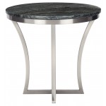 Aurora Black Wood Vein Stone Side Table, HGNA294