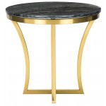 Aurora Black Wood Vein Stone Side Table, HGNA295