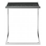Ethan Black Wood Vein Stone Side Table