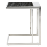 Ethan Black Wood Vein Stone Side Table