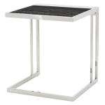 Ethan Black Wood Vein Stone Side Table