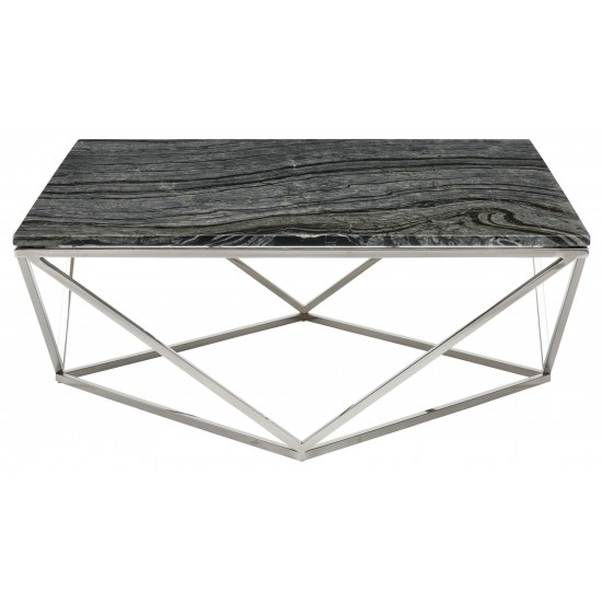 Jasmine Black Wood Vein Stone Coffee Table, HGNA298