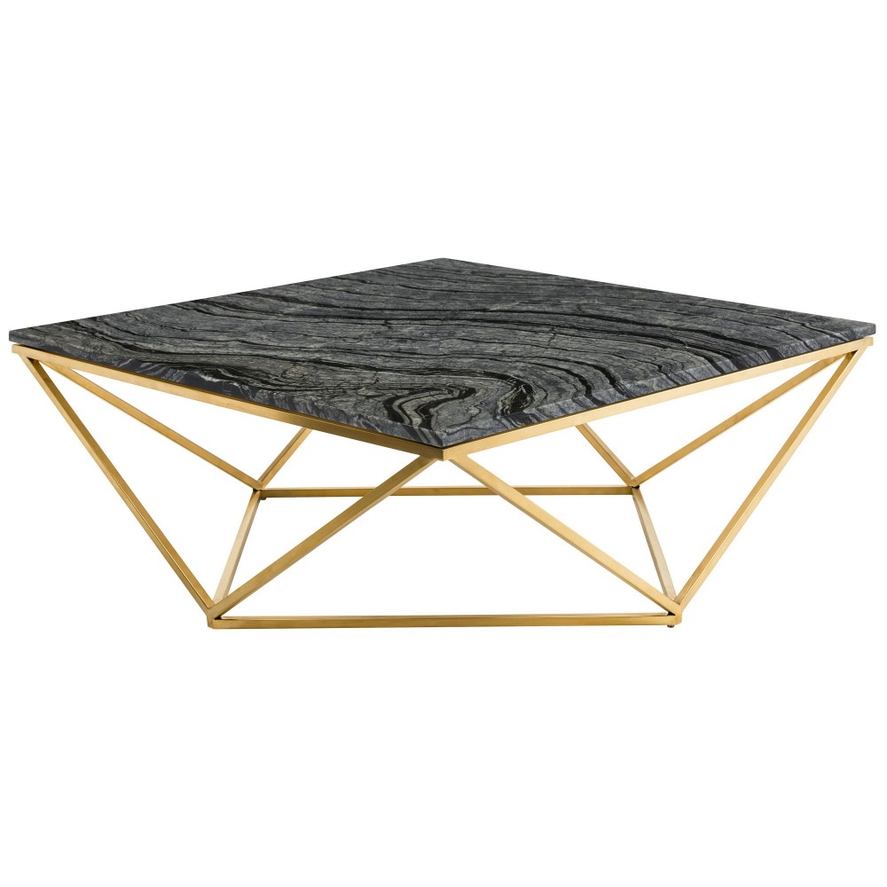 Jasmine Black Wood Vein Stone Coffee Table, HGNA299