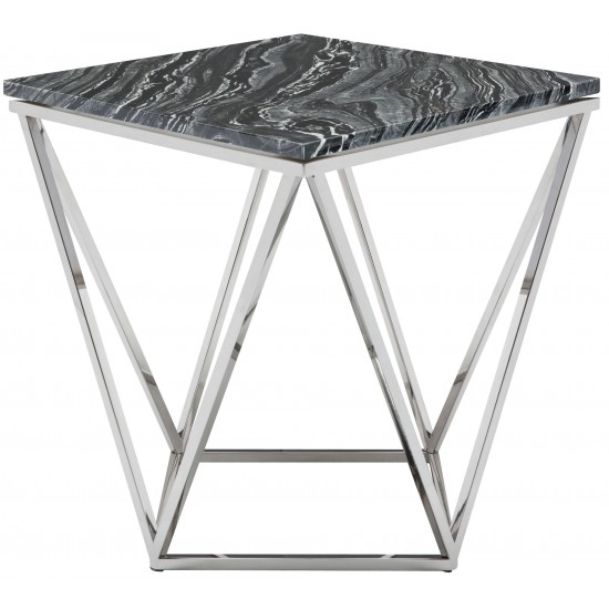 Jasmine Black Wood Vein Stone Side Table, HGNA300