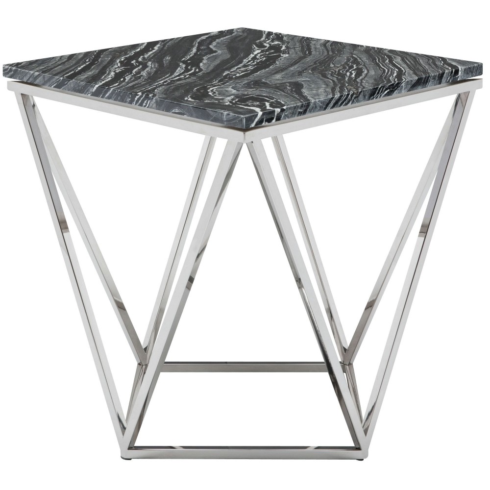 Jasmine Black Wood Vein Stone Side Table, HGNA300 Jasmine Black Wood Vein Stone Side Table, HGNA300