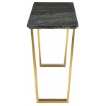 Catrine Black Wood Vein Stone Console Table, HGNA307