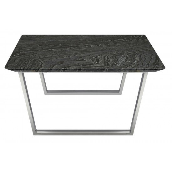 Catrine Black Wood Vein Stone Coffee Table, HGNA308