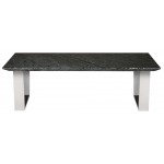 Catrine Black Wood Vein Stone Coffee Table, HGNA308