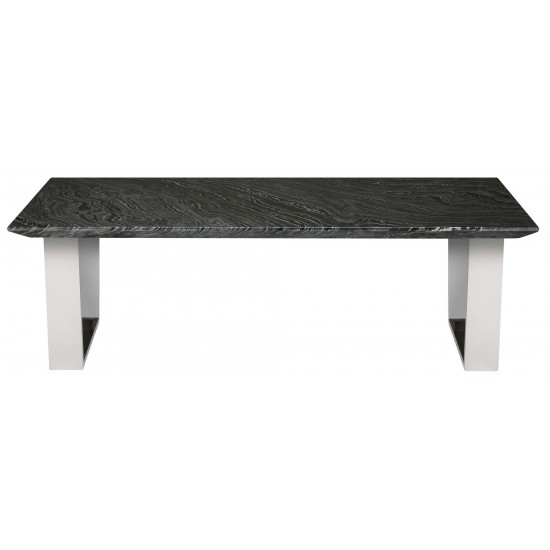 Catrine Black Wood Vein Stone Coffee Table, HGNA308