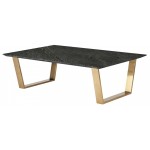 Catrine Black Wood Vein Stone Coffee Table, HGNA309