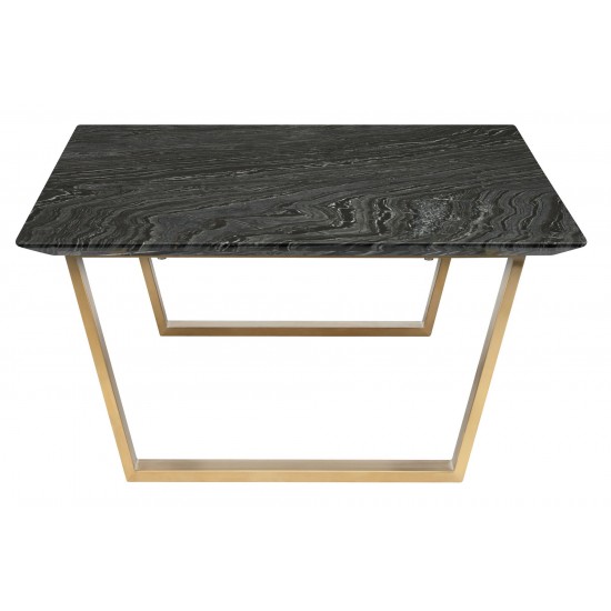 Catrine Black Wood Vein Stone Coffee Table, HGNA309