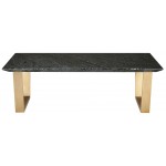 Catrine Black Wood Vein Stone Coffee Table, HGNA309