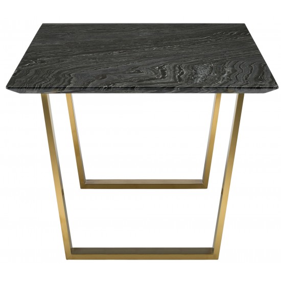 Catrine Black Wood Vein Stone Dining Table, HGNA311