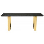 Catrine Black Wood Vein Stone Dining Table, HGNA311