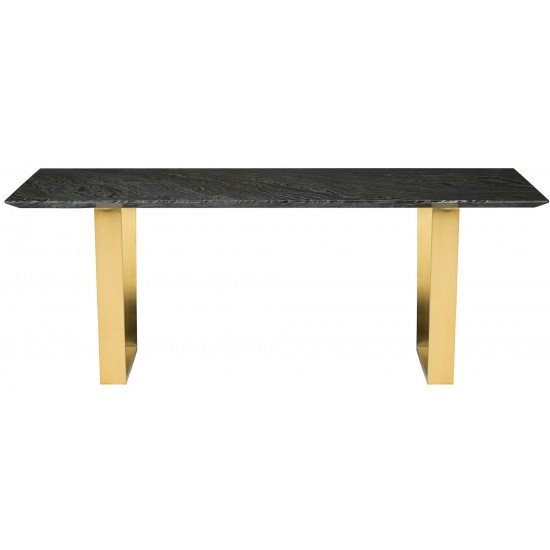 Catrine Black Wood Vein Stone Dining Table, HGNA311