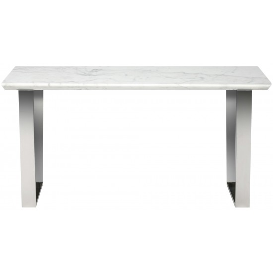 Catrine White Stone Console Table, HGNA325