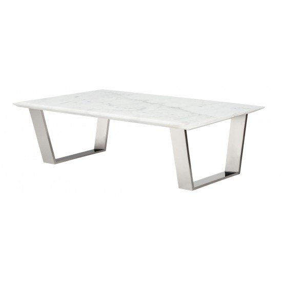 Catrine White Stone Coffee Table, HGNA326