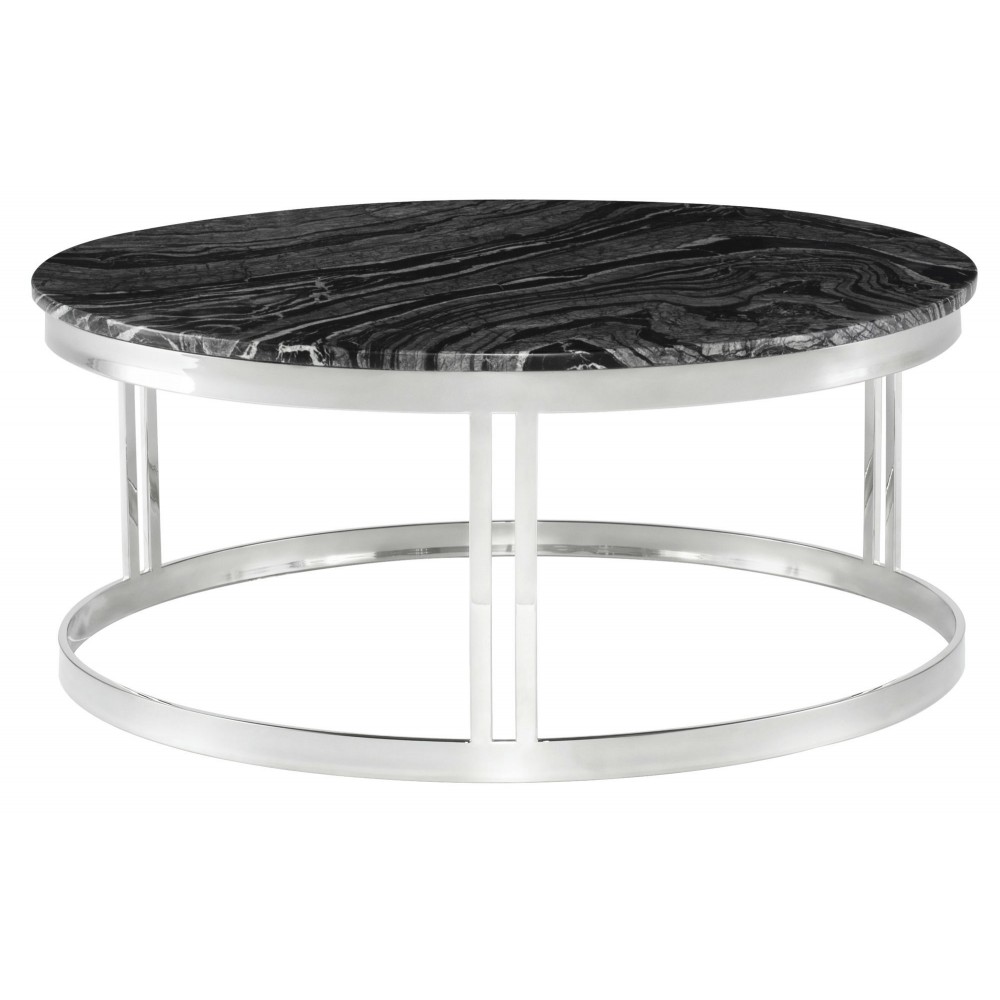 Nicola Black Wood Vein Stone Coffee Table Nicola Black Wood Vein Stone Coffee Table