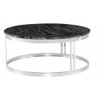 Nicola Black Wood Vein Stone Coffee Table