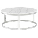 Nicola White Stone Coffee Table, HGNA418