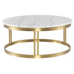 Nicola White Stone Coffee Table, HGNA420