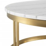 Nicola White Stone Coffee Table, HGNA420