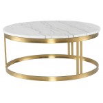 Nicola White Stone Coffee Table, HGNA420