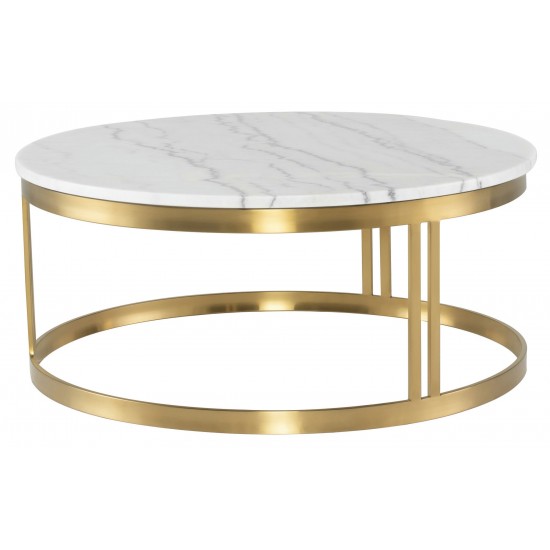 Nicola White Stone Coffee Table, HGNA420