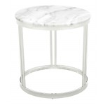 Nicola White Stone Side Table, HGNA422