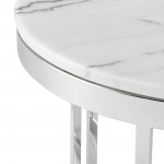 Nicola White Stone Side Table, HGNA422