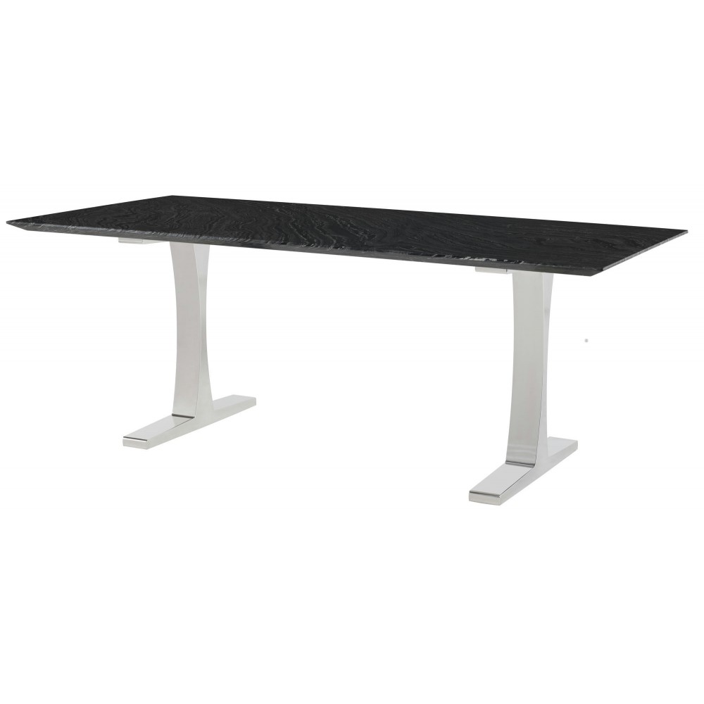 Toulouse Black Wood Vein Stone Dining Table, HGNA481 Toulouse Black Wood Vein Stone Dining Table, HGNA481