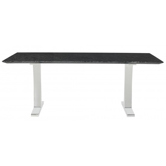 Toulouse Black Wood Vein Stone Dining Table, HGNA481